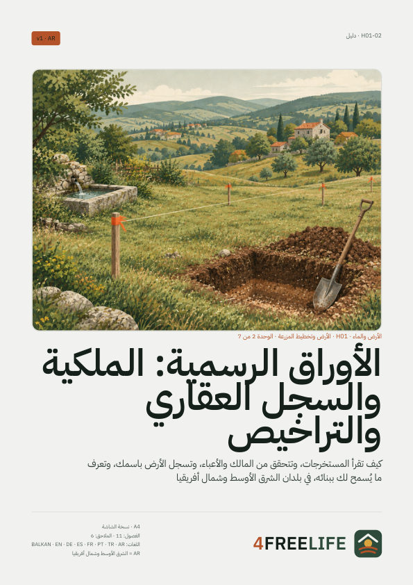 الأوراق الرسمية: الملكية والسجل العقاري والتراخيص