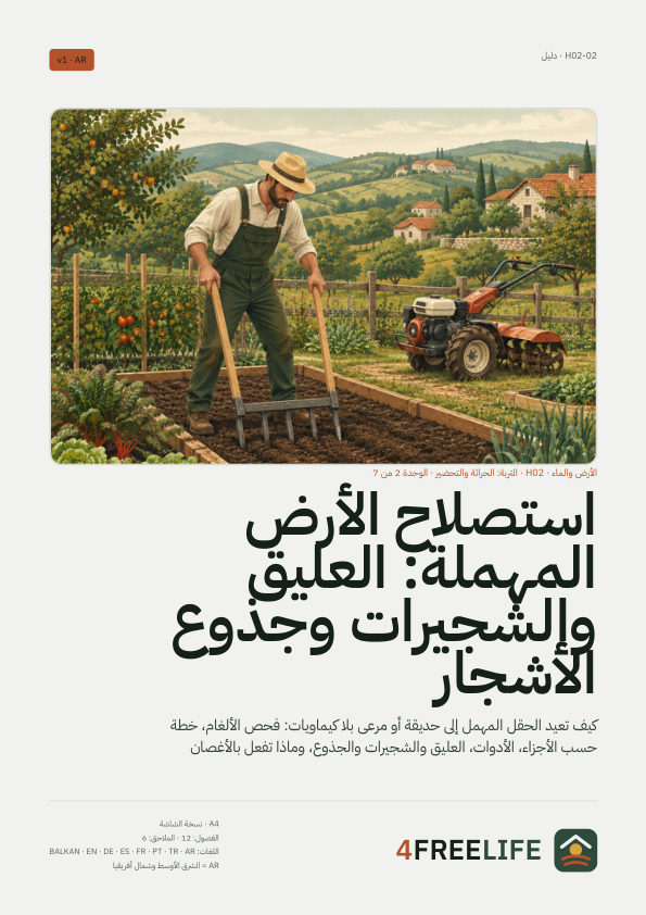 استصلاح الأرض المهملة: العليق والشجيرات وجذوع الأشجار