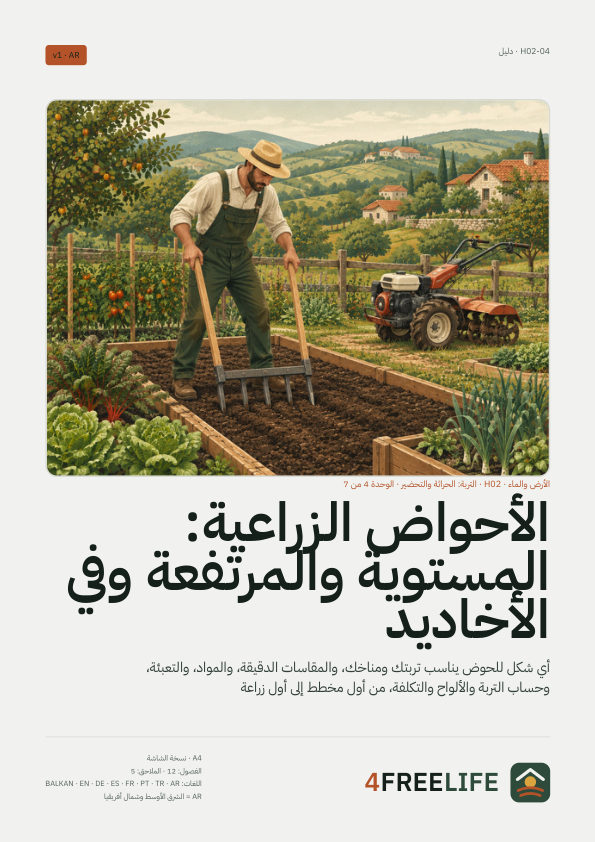 الأحواض الزراعية: المستوية والمرتفعة وفي الأخاديد