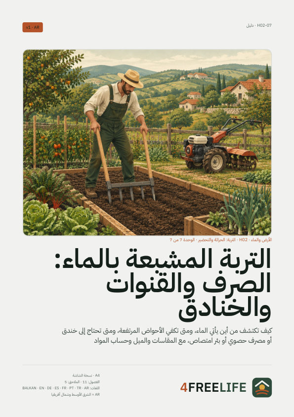 التربة المشبعة بالماء: الصرف والقنوات والخنادق