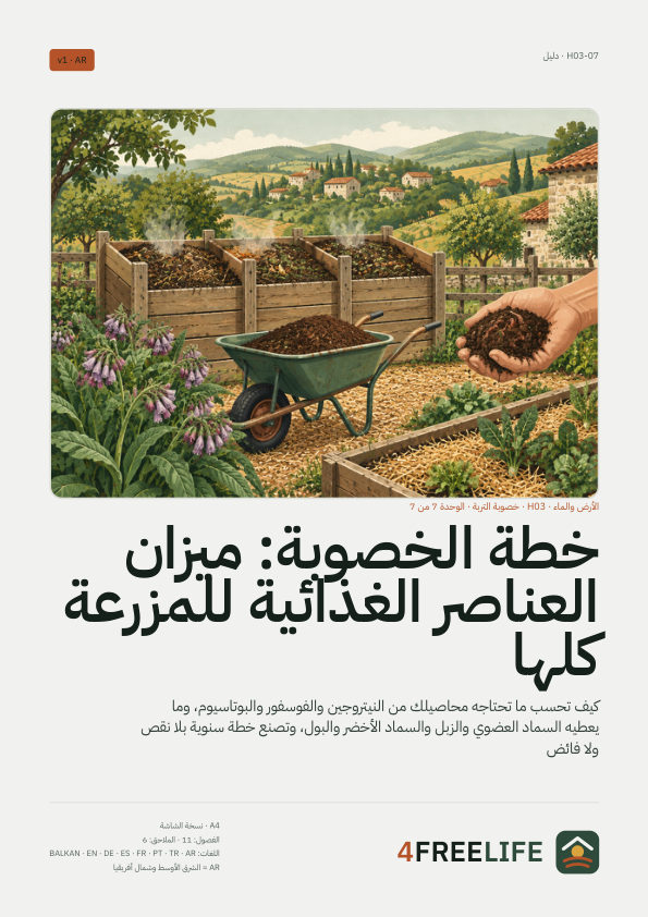 خطة الخصوبة: ميزان العناصر الغذائية للمزرعة كلها