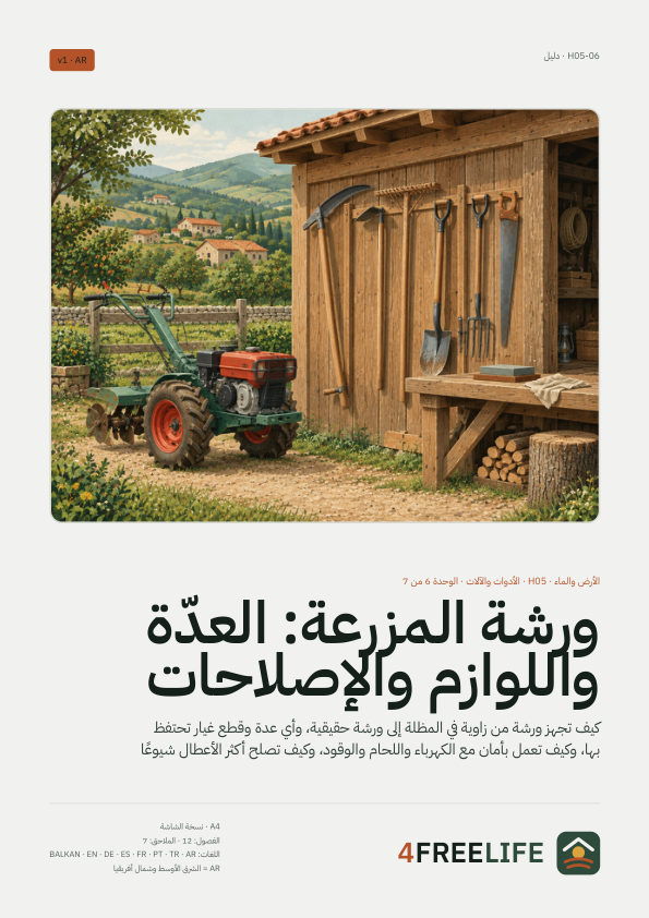 ورشة المزرعة: العدّة واللوازم والإصلاحات