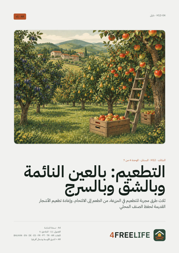 التطعيم: بالعين النائمة وبالشق وبالسرج