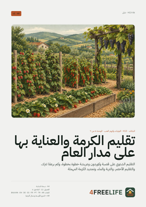 تقليم الكرمة والعناية بها على مدار العام