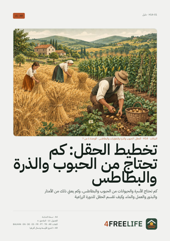 تخطيط الحقل: كم تحتاج من الحبوب والذرة والبطاطس