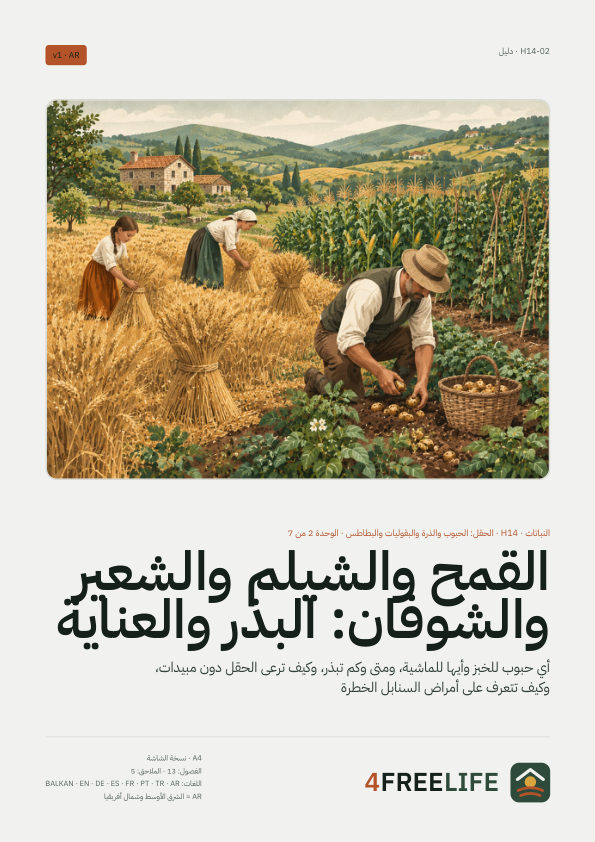 القمح والشيلم والشعير والشوفان: البذر والعناية