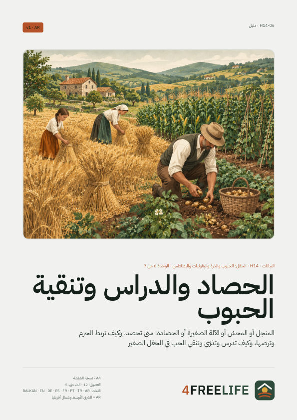 الحصاد والدراس وتنقية الحبوب