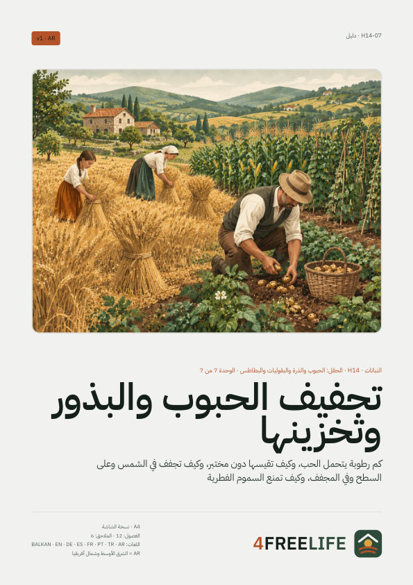 تجفيف الحبوب والبذور وتخزينها
