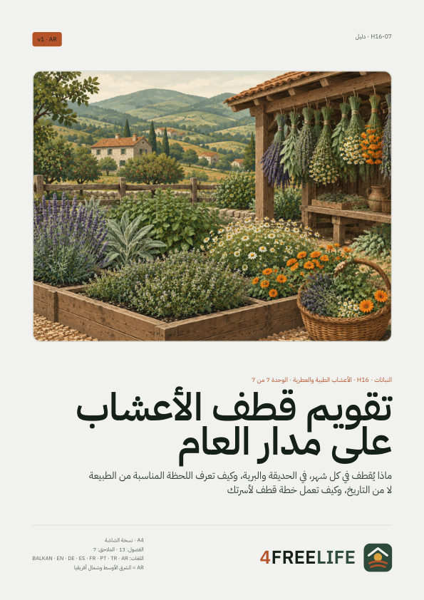 تقويم قطف الأعشاب على مدار العام
