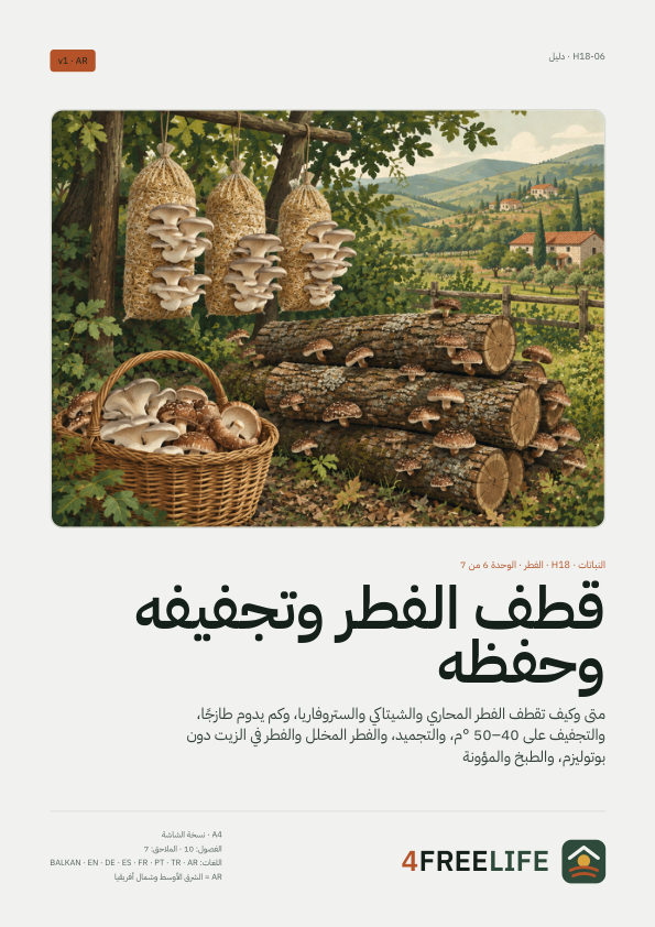قطف الفطر وتجفيفه وحفظه