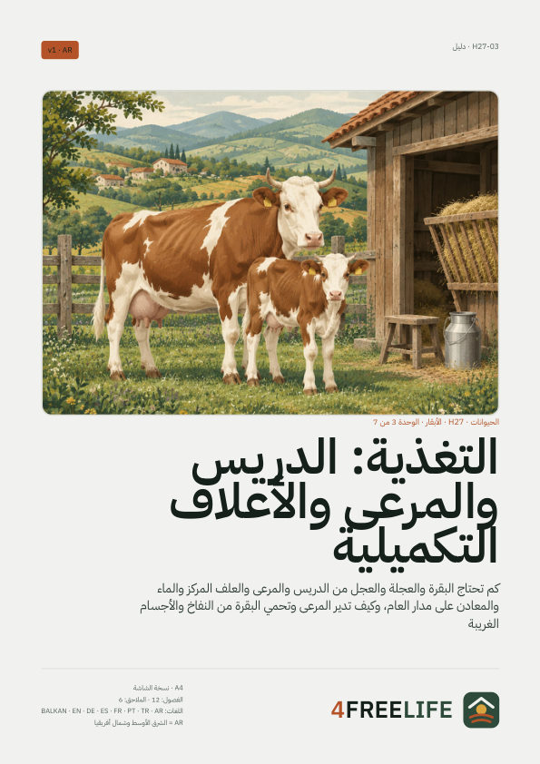 التغذية: الدريس والمرعى والأعلاف التكميلية