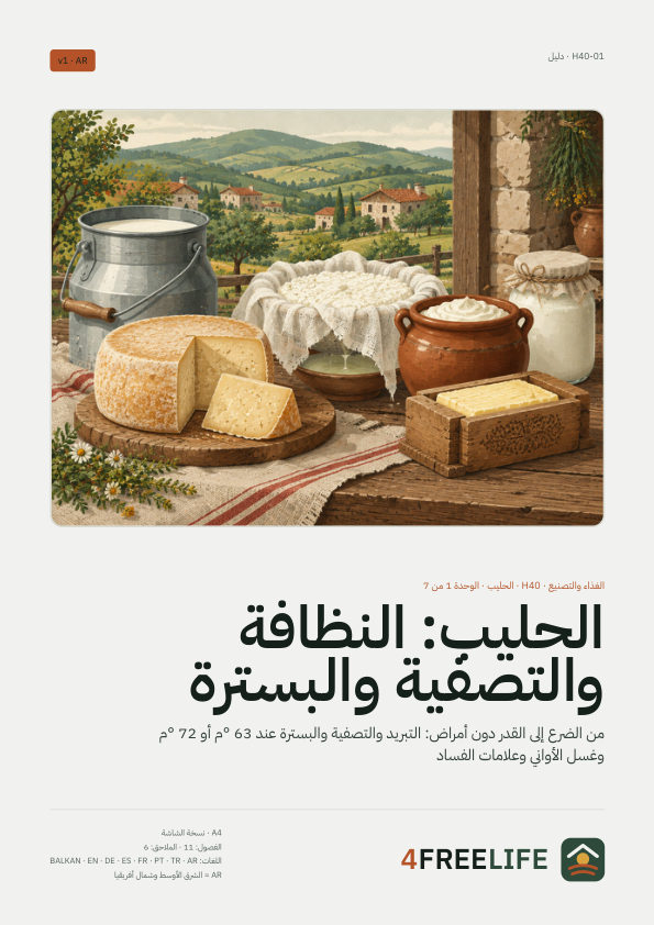 الحليب: النظافة والتصفية والبسترة