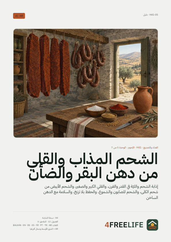 الشحم المذاب والقلي من دهن البقر والضأن