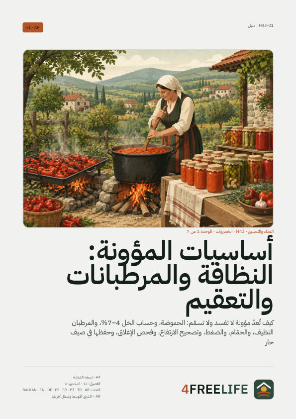 أساسيات المؤونة: النظافة والمرطبانات والتعقيم