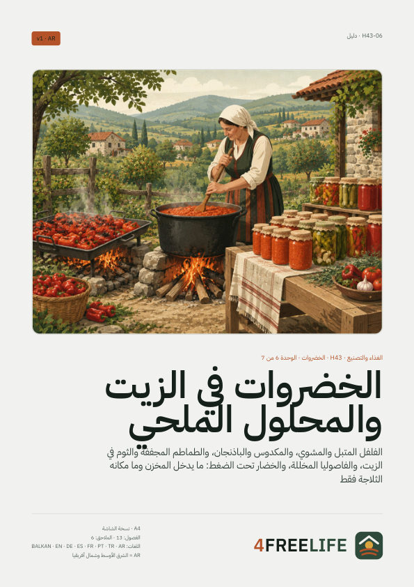 الخضروات في الزيت والمحلول الملحي