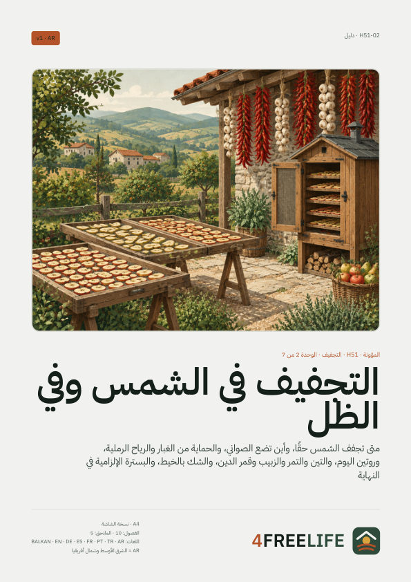 التجفيف في الشمس وفي الظل