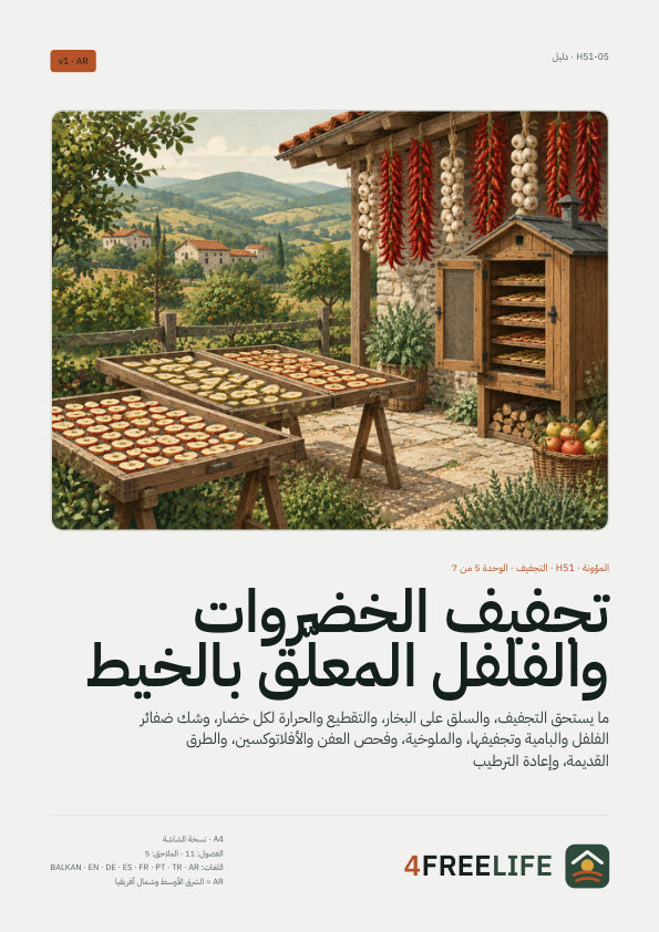 تجفيف الخضروات والفلفل المعلّق بالخيط