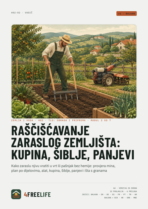 Raščišćavanje zaraslog zemljišta: kupina, šiblje, panjevi