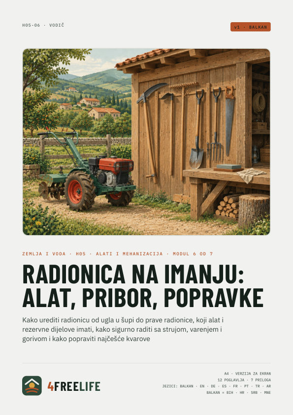 Radionica na imanju: alat, pribor, popravke