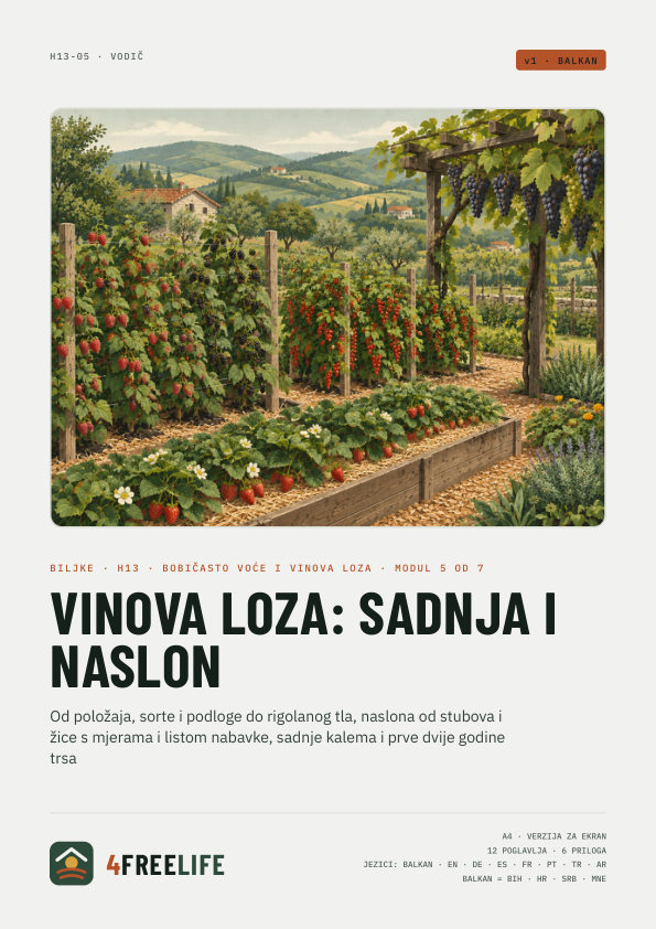 Vinova loza: sadnja i naslon