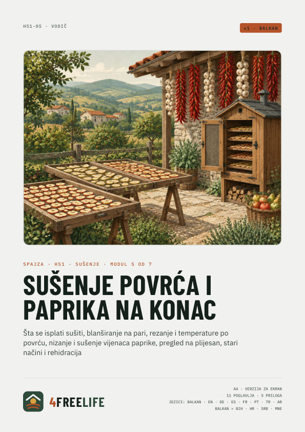 Sušenje povrća i paprika na konac