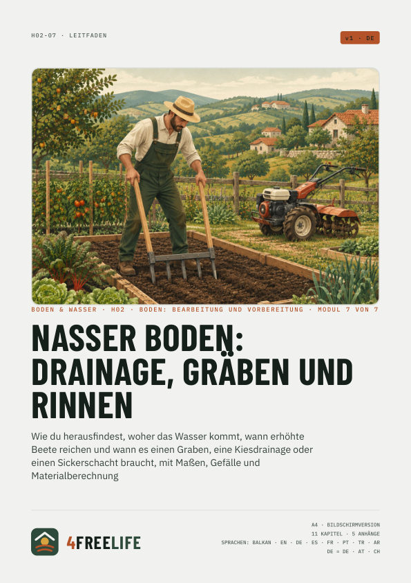 Nasser Boden: Drainage, Gräben und Rinnen