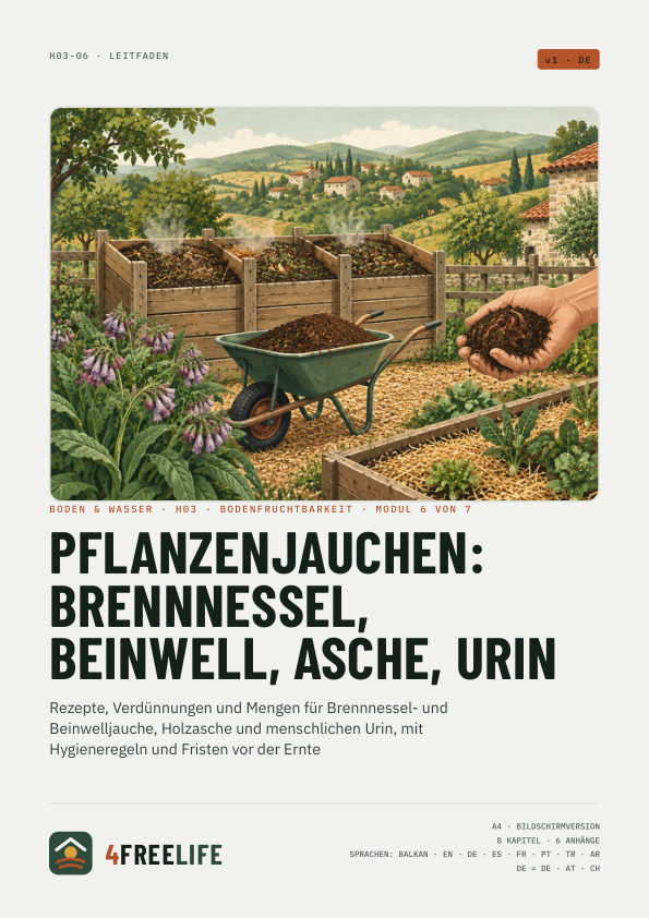 Pflanzenjauchen: Brennnessel, Beinwell, Asche, Urin