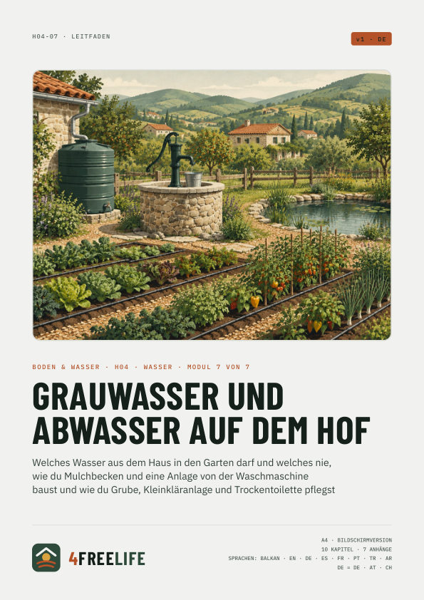 Grauwasser und Abwasser auf dem Hof