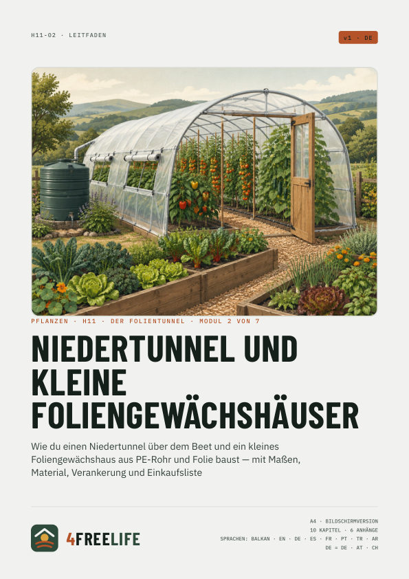 Niedertunnel und kleine Foliengewächshäuser