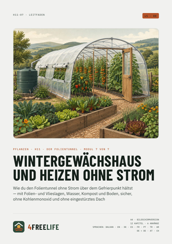 Wintergewächshaus und Heizen ohne Strom