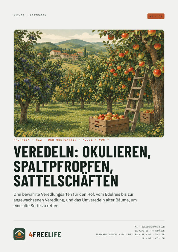 Veredeln: Okulieren, Spaltpfropfen, Sattelschäften