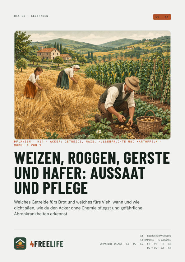 Weizen, Roggen, Gerste und Hafer: Aussaat und Pflege