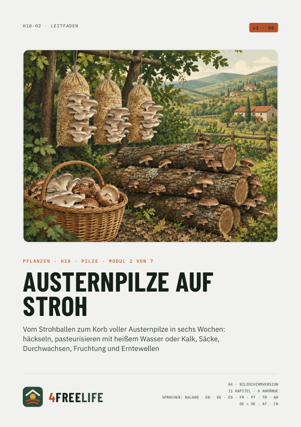 Austernpilze auf Stroh