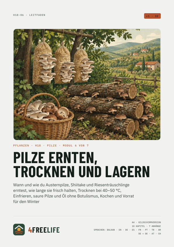 Pilze ernten, trocknen und lagern