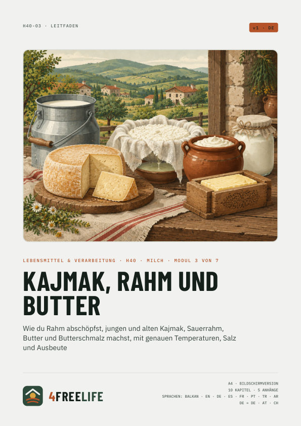 Kajmak, Rahm und Butter