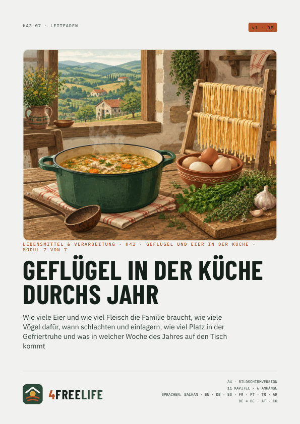 Geflügel in der Küche durchs Jahr