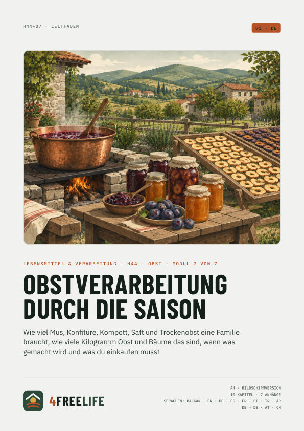 Obstverarbeitung durch die Saison