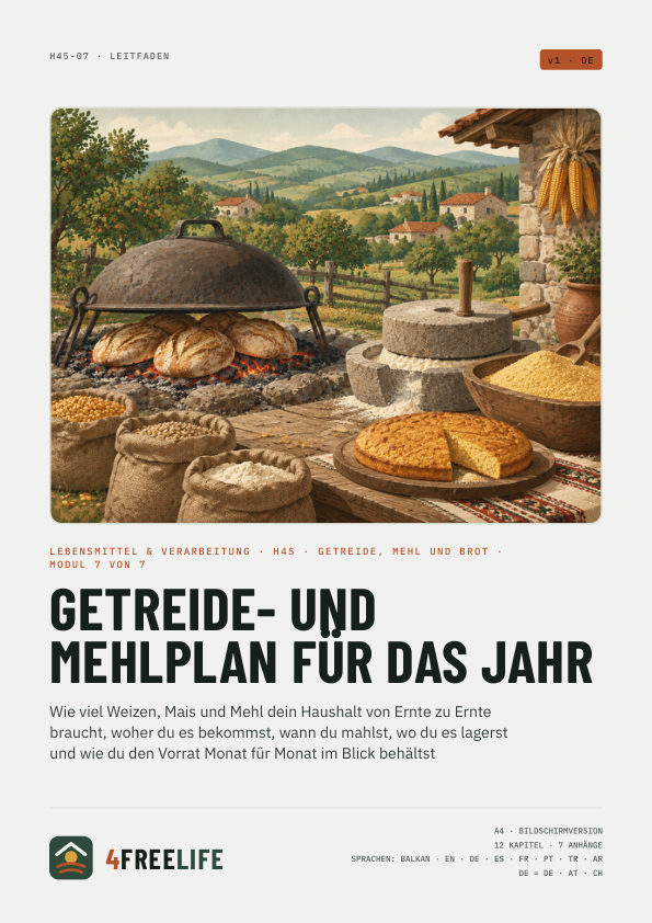 Getreide- und Mehlplan für das Jahr