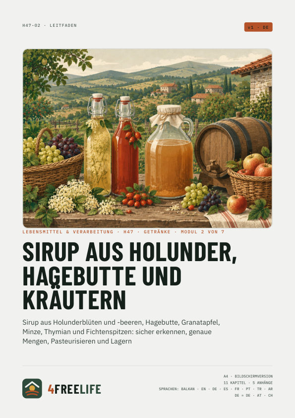 Sirup aus Holunder, Hagebutte und Kräutern