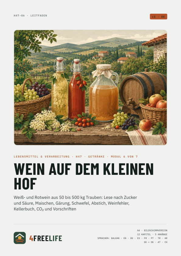Wein auf dem kleinen Hof