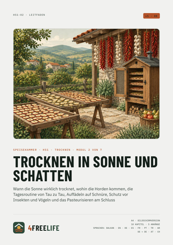 Trocknen in Sonne und Schatten
