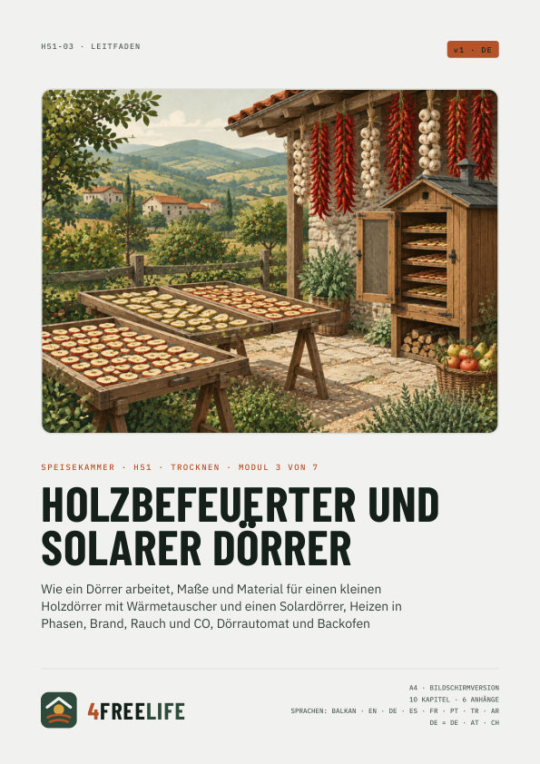 Holzbefeuerter und solarer Dörrer