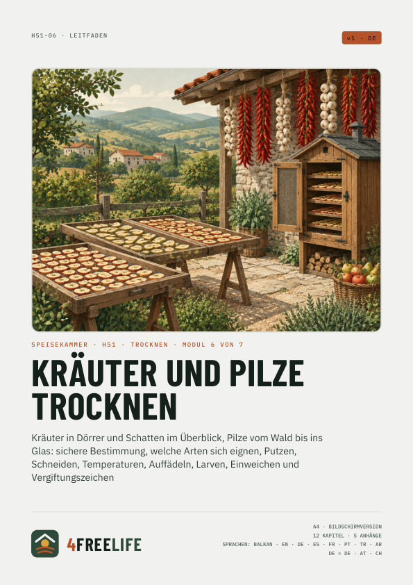 Kräuter und Pilze trocknen