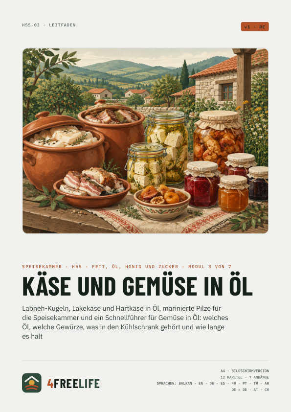 Käse und Gemüse in Öl