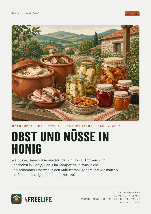 Obst und Nüsse in Honig