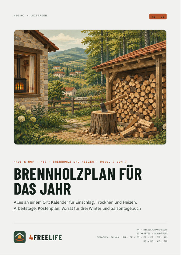 Brennholzplan für das Jahr