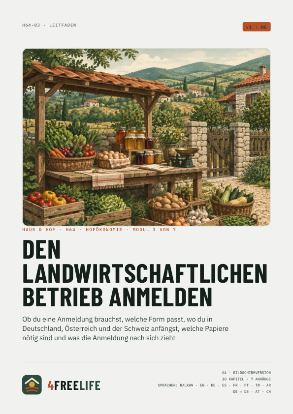 Den landwirtschaftlichen Betrieb anmelden