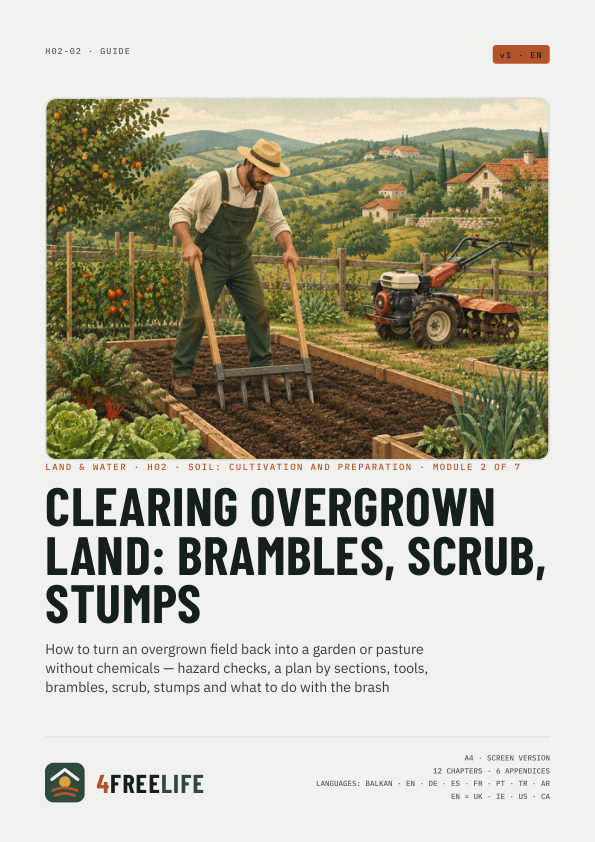 Clearing overgrown land: brambles, scrub, stumps