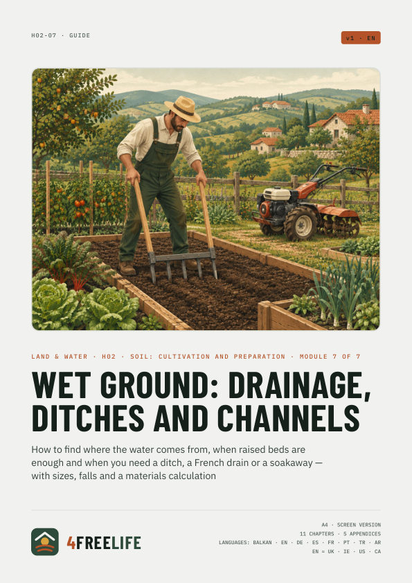 Wet ground: drainage, ditches and channels