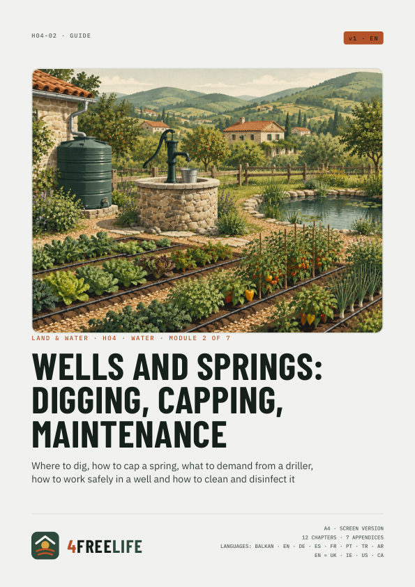 Wells and springs: digging, capping, maintenance